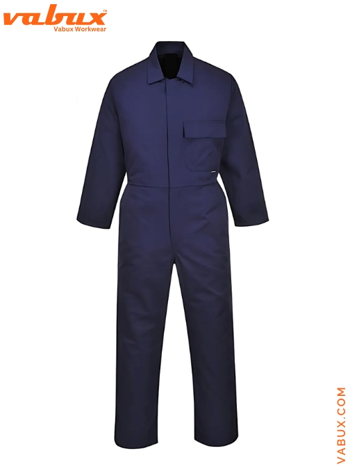 blue coveralls